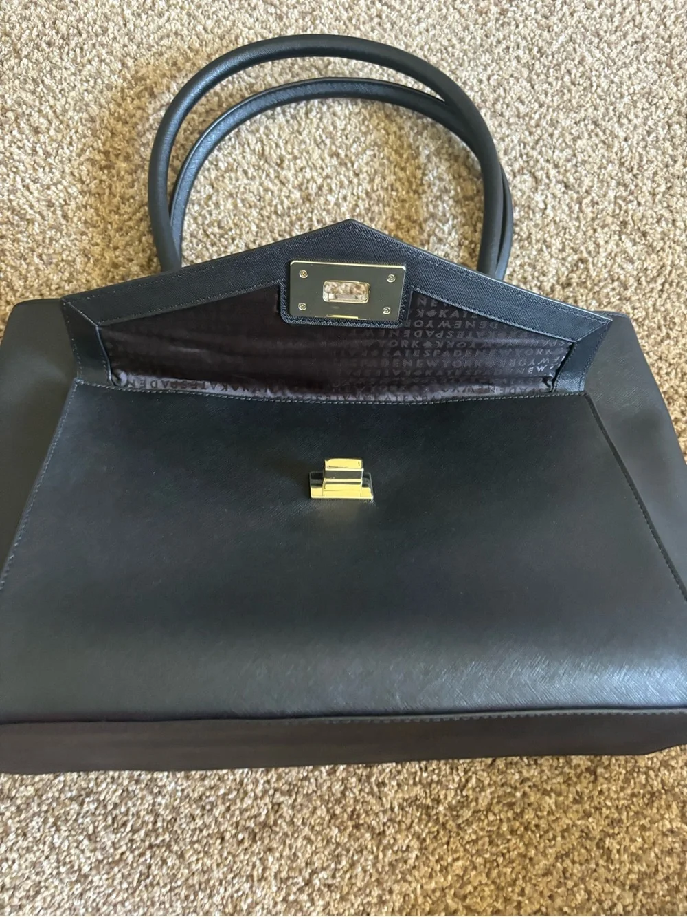 Kate spade Black Halsey Tote with Turn-Lock Accent